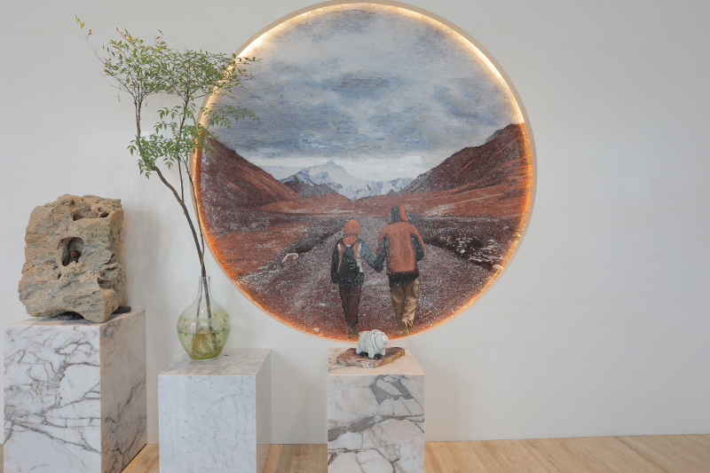 Kunstutstilling Stand & Marble Paintings